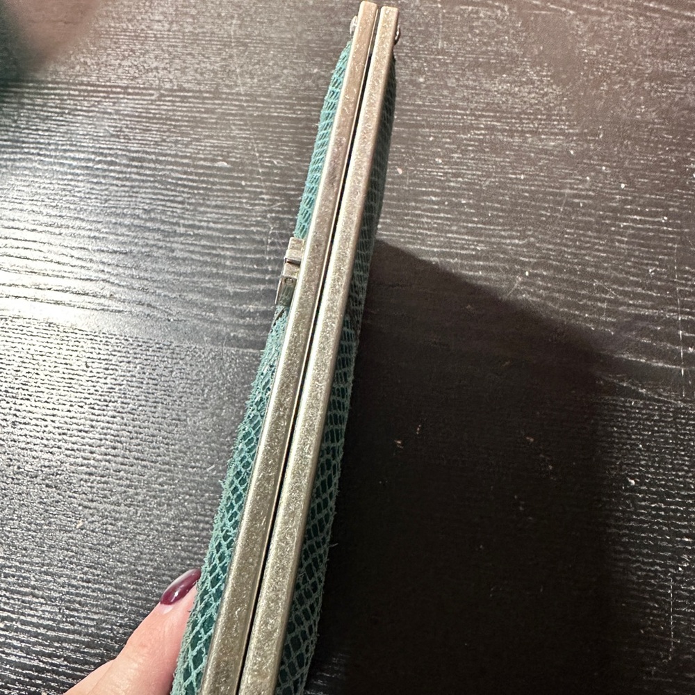 Fossil Forrest Green Python Snake Embossed Clutch… - image 6